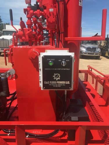 C&C Fluid Power - BOP closing unit after refurbishing showing control box with auto start