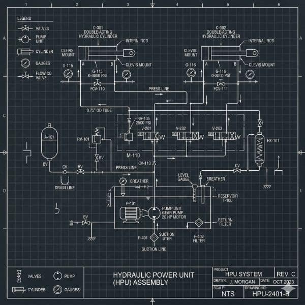 C&C Fluid Power Hydraulic Power Units drawings