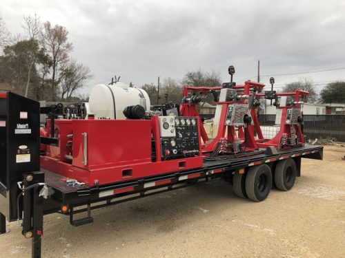 C & C Fluid Power - dual strapping trailer gooseneck with mid spoolers