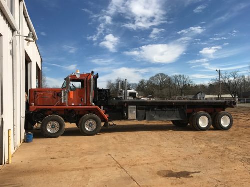 large tandem winch truck